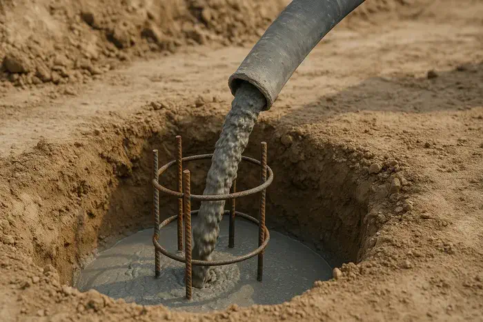 Заливка свай