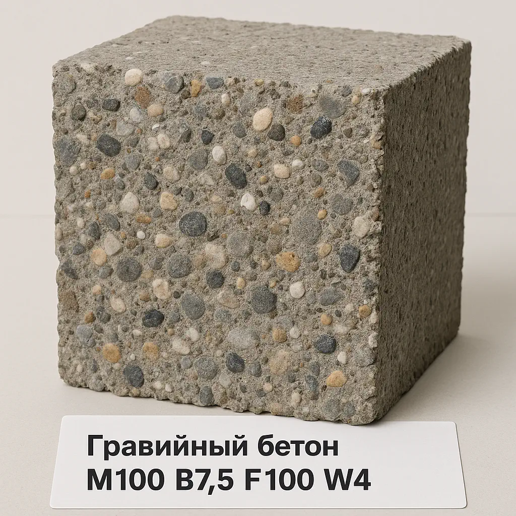 Гравийный бетон М100 B7,5 F100 W4